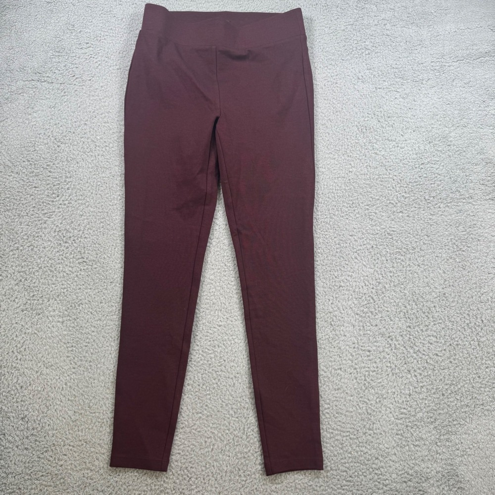 LOFT Burgundy Stretch Ponte Slim‎ Leg Pants Women's Size S
